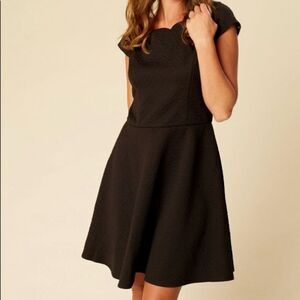 Altar'd State LBD Rose Embossed Black Mini Dress Fit and Flare S